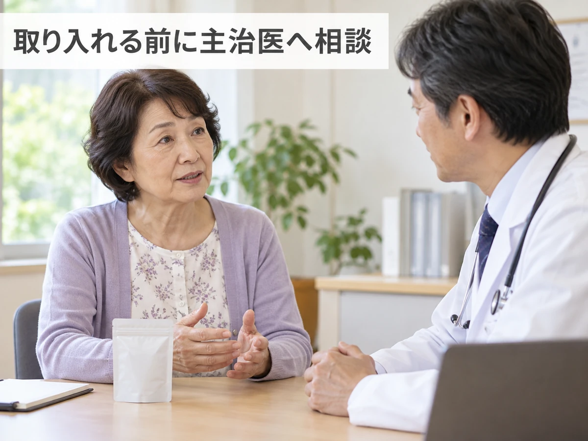 補完的な方法を取り入れる前に主治医へ相談する女性の写真