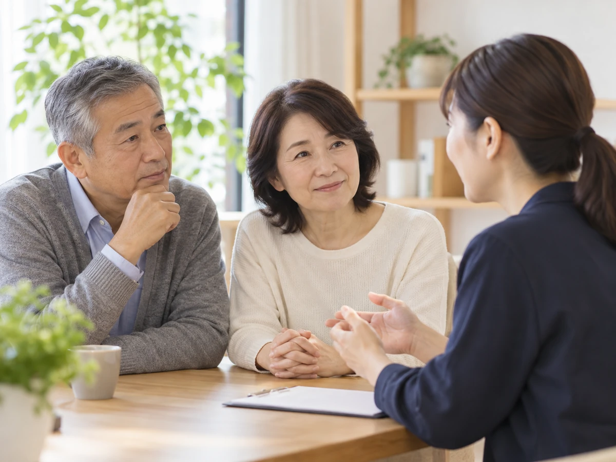 相談員に治療や暮らしの悩みを話す夫婦