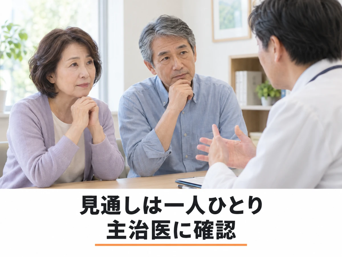 一人ひとり異なる病気の見通しを主治医に確認する夫婦